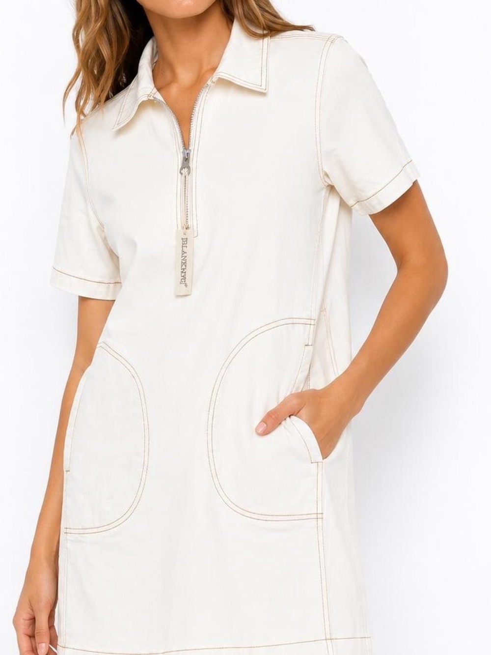 Blank NYC Cream Denim Mini Dress NWT Size Large